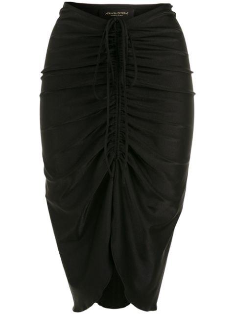 ruched-detail high-waist skirt by ADRIANA DEGREAS