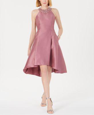 Rhinestone High-Low Dress by ADRIANNA PAPELL