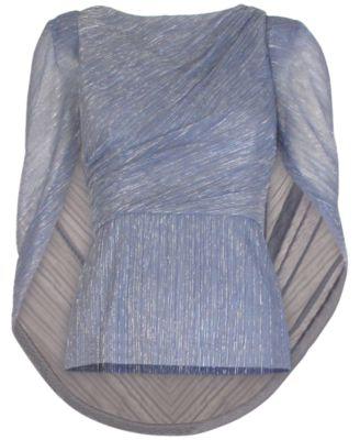 Women's Boat-Neck Zip-Back Cape Top by ADRIANNA PAPELL