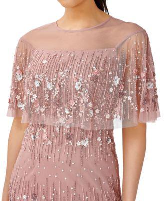 Women's Embellished Cape-Overlay Gown by ADRIANNA PAPELL