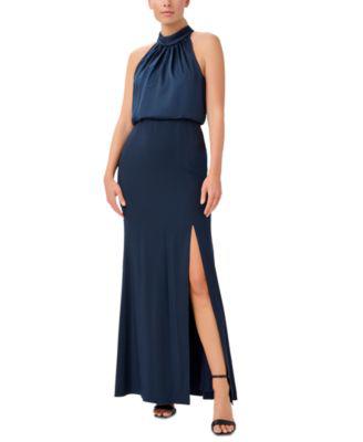 Women's Sleeveless Blouson Halter Gown by ADRIANNA PAPELL