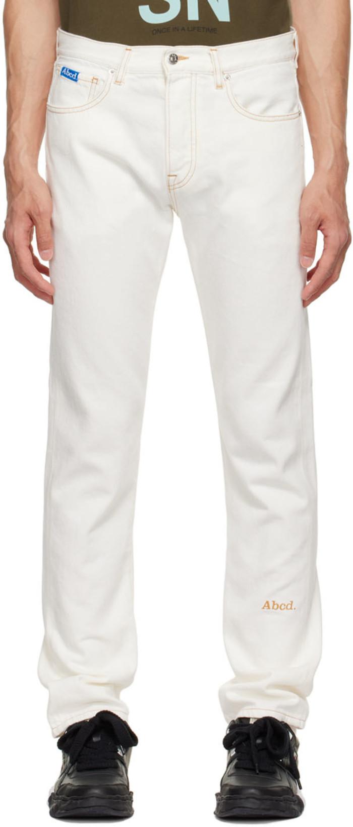 White Fit B Jeans by ADVISORY BOARD CRYSTALS