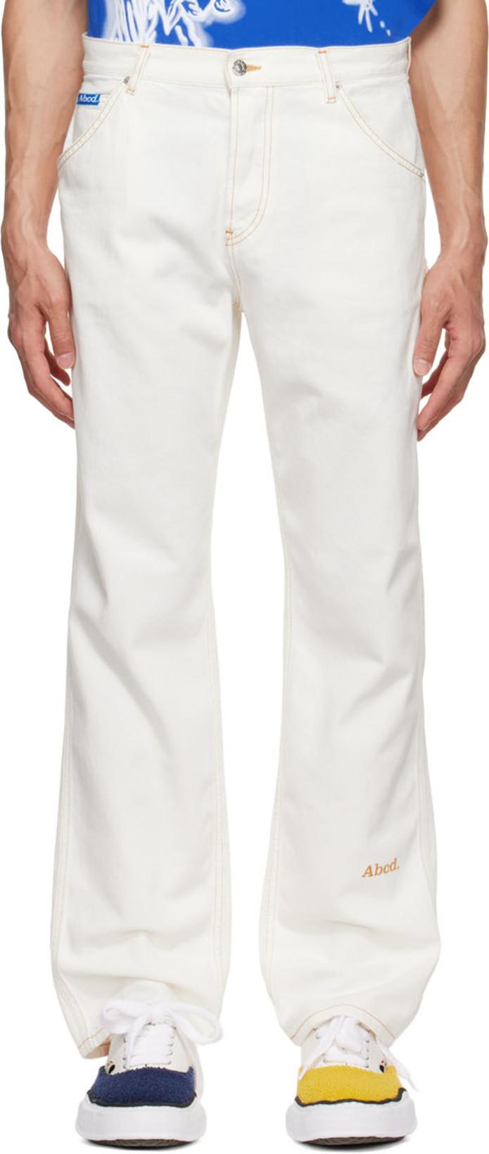 White Fit C Painter Jeans by ADVISORY BOARD CRYSTALS