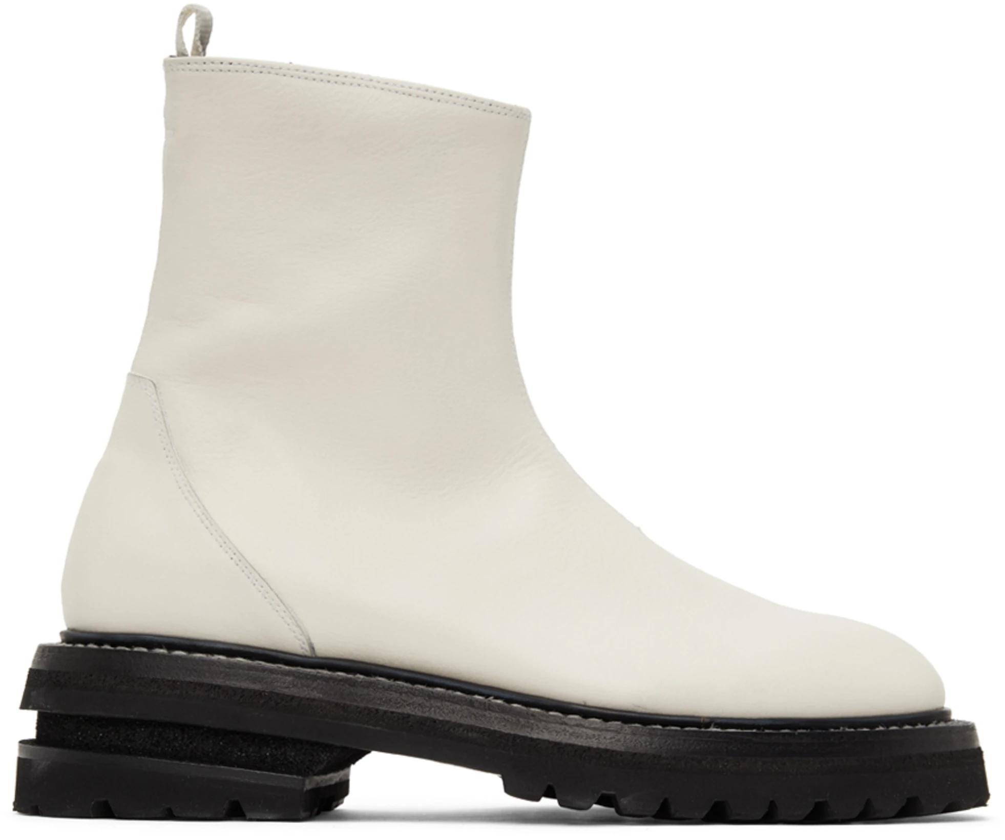 SSENSE Exclusive White Zip-Up Boots by ADYAR