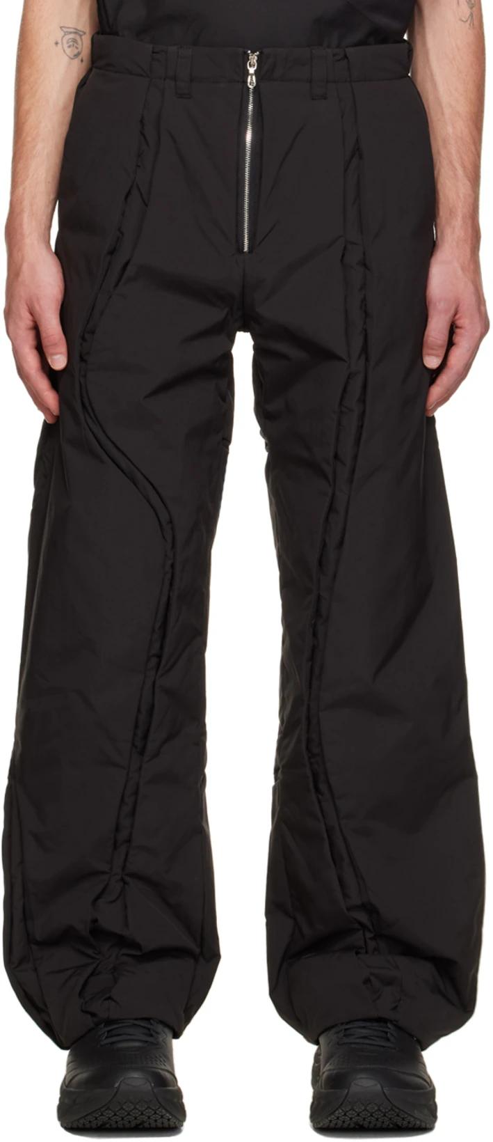Black Spin Crevice Trousers by AENRMOUS