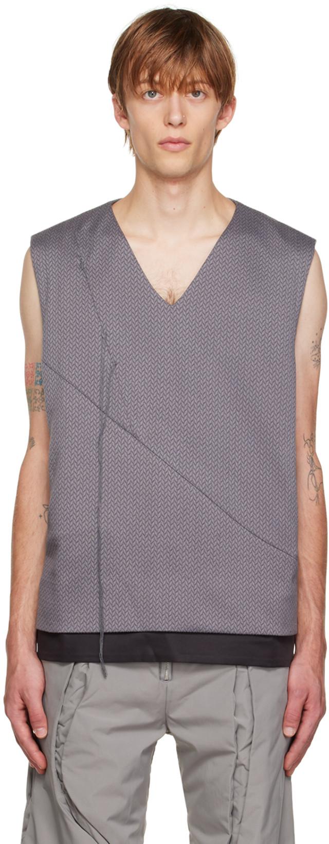 Gray 'Asynmetrical But Symmetrical' Vest by AENRMOUS