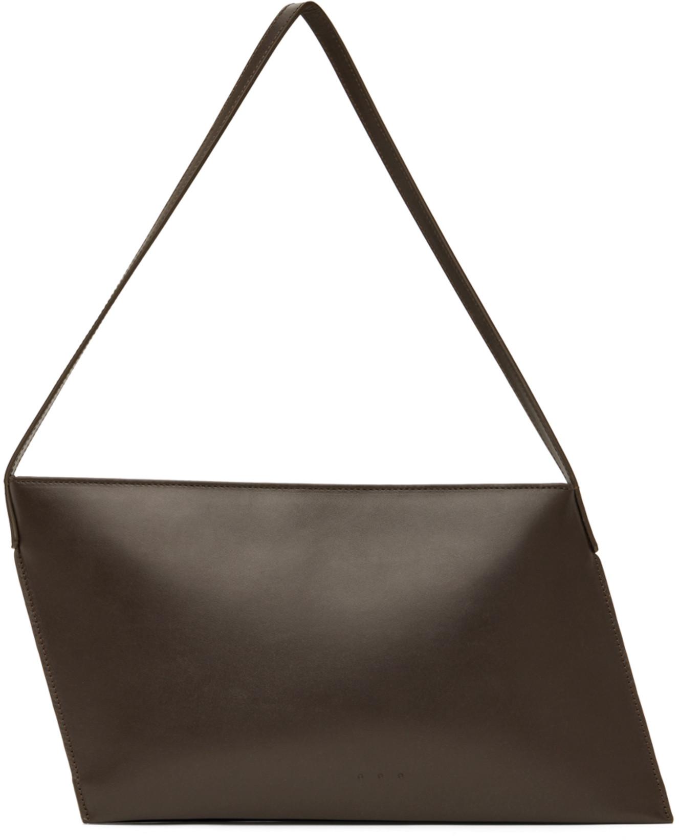 Brown Angle Bag by AESTHER EKME