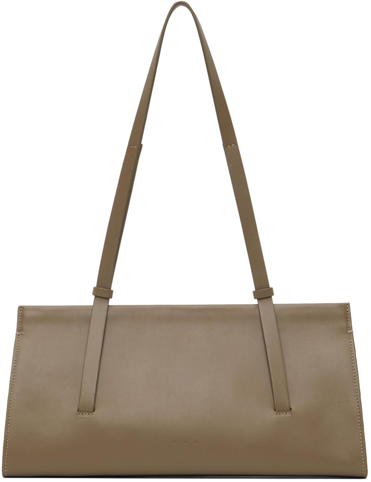 Taupe Baguette Bag by AESTHER EKME