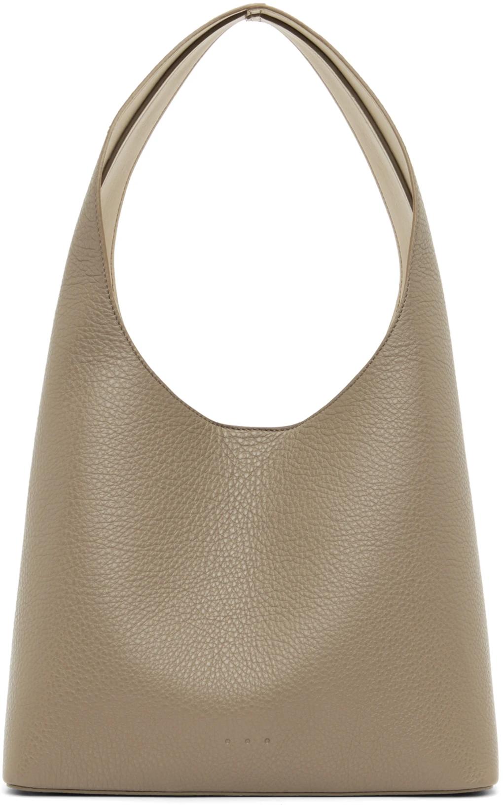 Taupe Midi Shoulder Bag by AESTHER EKME