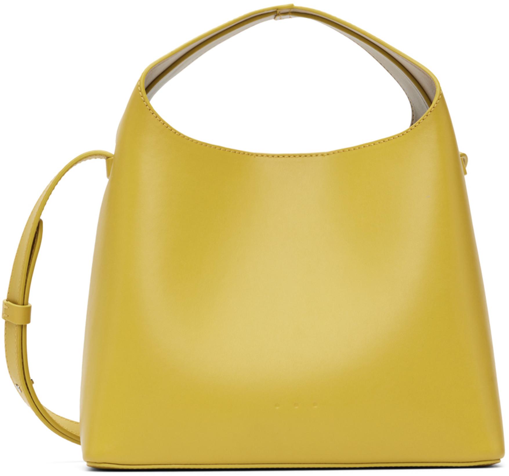 Yellow Mini Leather Bag by AESTHER EKME