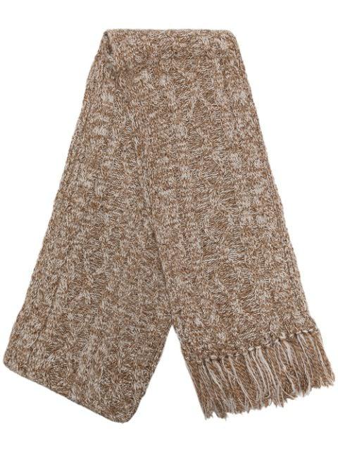 fringe-trimmed hoodied scarf by AFB