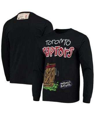 Men's Black Toronto Raptors Wordmark Long Sleeve T-shirt by AFTER SCHOOL SPECIAL