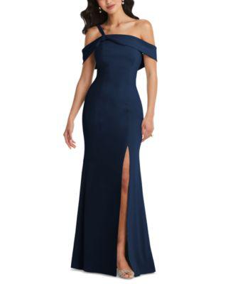 One-Shoulder Slit-Font Gown by AFTER SIX
