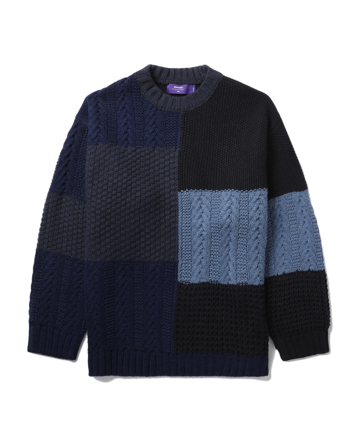 Patchwork knit crew neck by AFTERMATHS