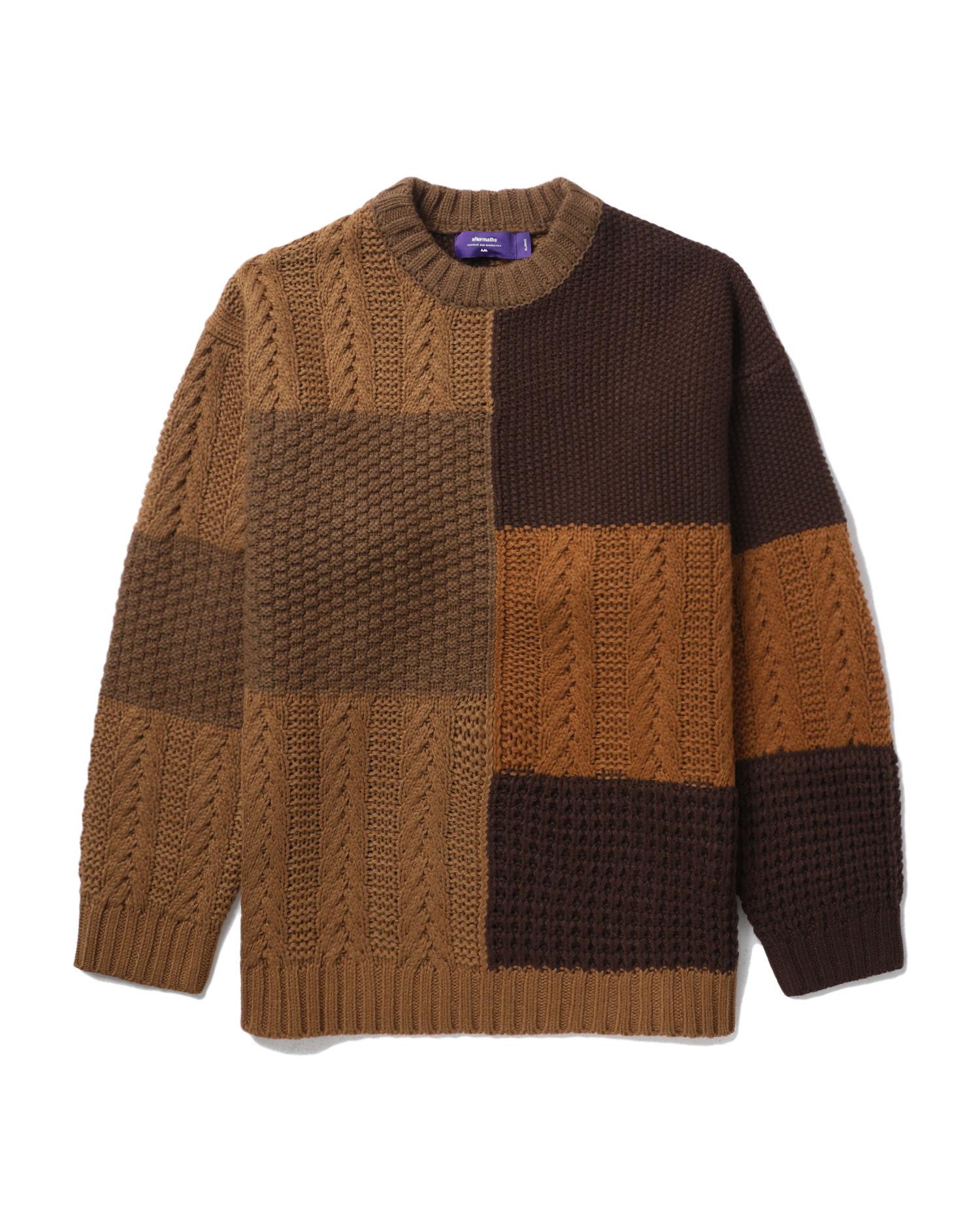 Patchwork knit crew neck by AFTERMATHS