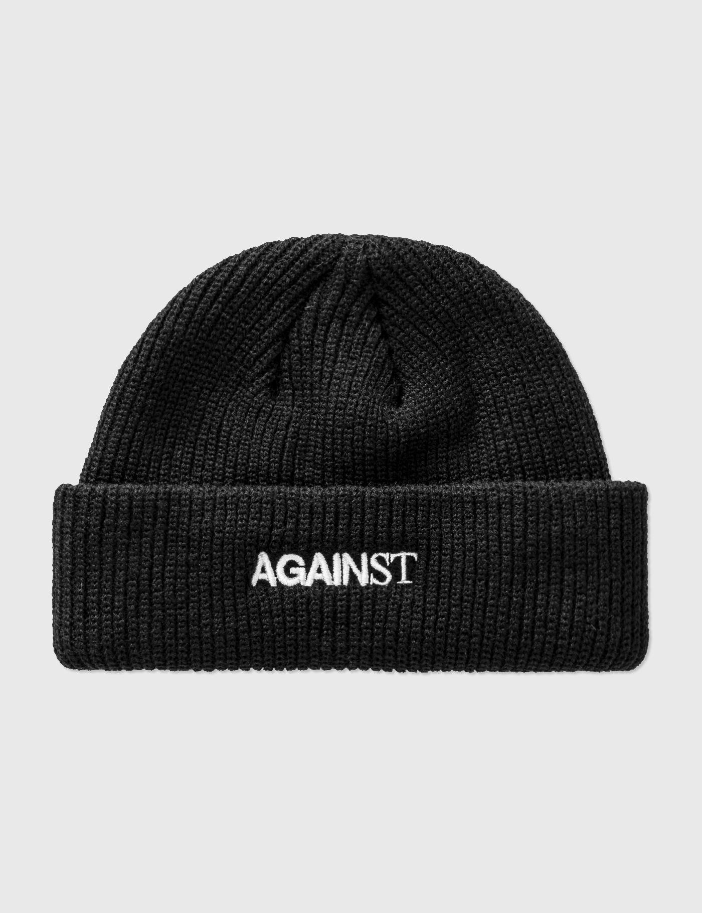 Logo Embroidered Short Beanie by AGAINST LAB