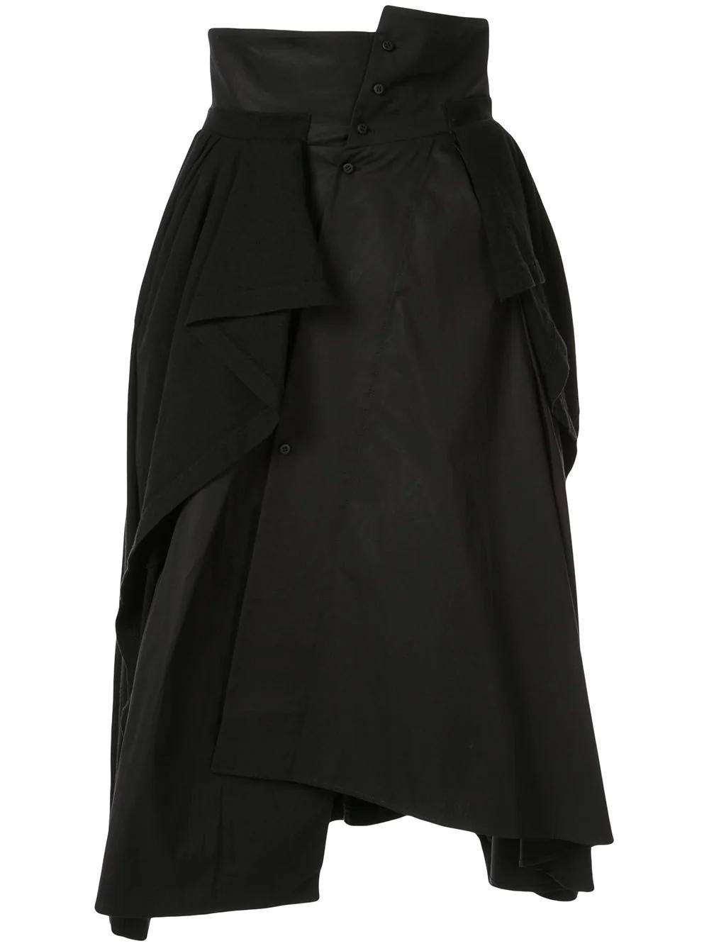 jersey-panelled asymmetric skirt by AGANOVICH
