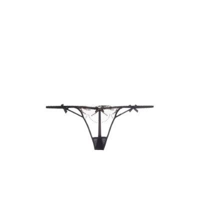 Black Quinny Trixie Lace Thong by AGENT PROVOCATEUR