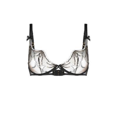Black Quinny embellished underwired bra by AGENT PROVOCATEUR