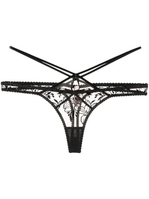 Ozella floral-lace thong by AGENT PROVOCATEUR