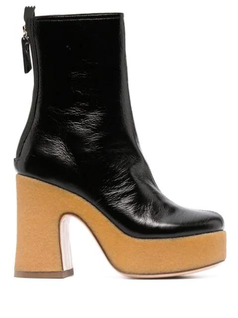 110mm chunky leather boots by AGL
