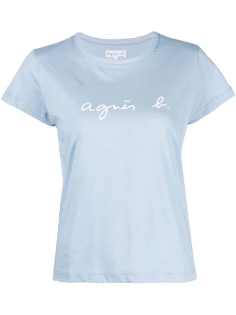 logo-print cotton T-shirt by AGNES B.