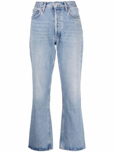 high-waisted bootcut jeans by AGOLDE