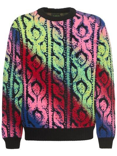 Cable jacquard wool knit sweater by AGR