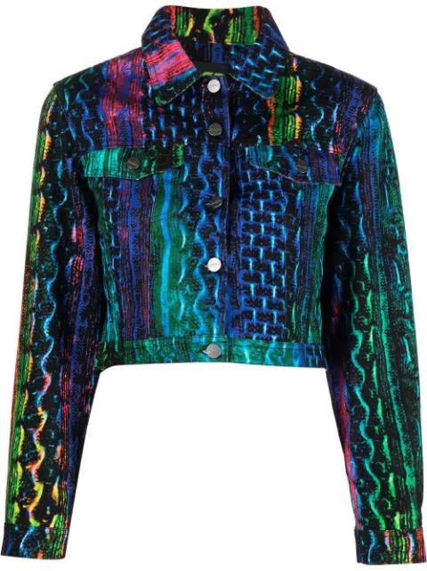 graphic-print cropped jacket by AGR