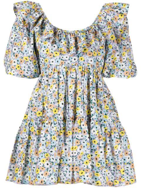 Flora puff-sleeve mini dress by AGUA BY AGUA BENDITA