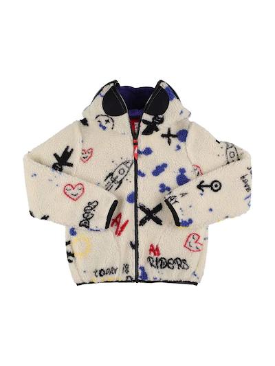 All over print hoodied teddy jacket by AI RIDERS