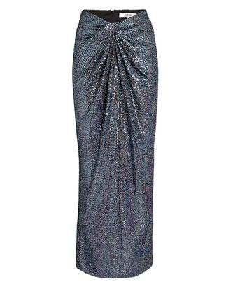 Cher Knotted Sequined Midi Skirt by AIIFOS