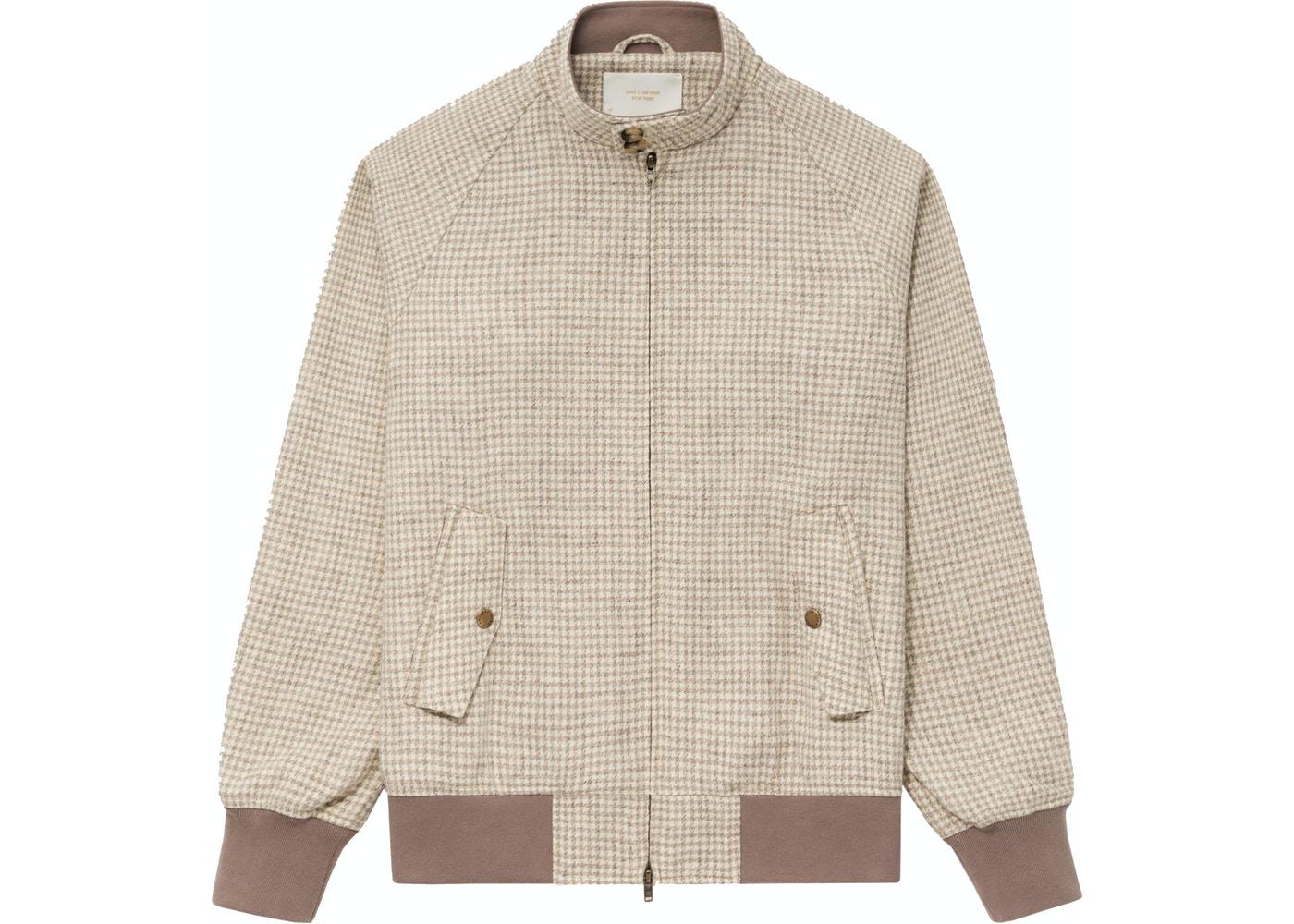 Wool Harrington Jacket Cream Houndstooth by AIME LEON DORE