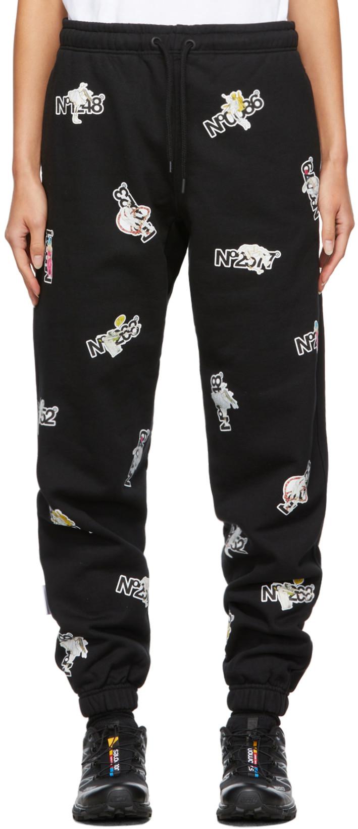 Black Sticker Series Lounge Pants by AITOR THROUP'S THEDSA