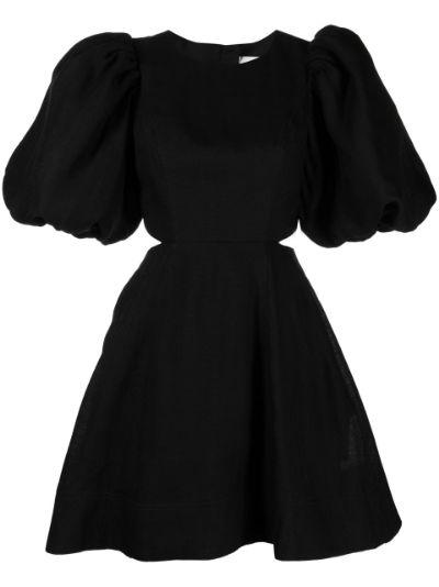 black Bouquet puff sleeve mini dress by AJE