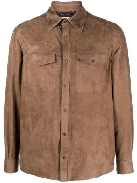 fitted suede shirt by AJMONE