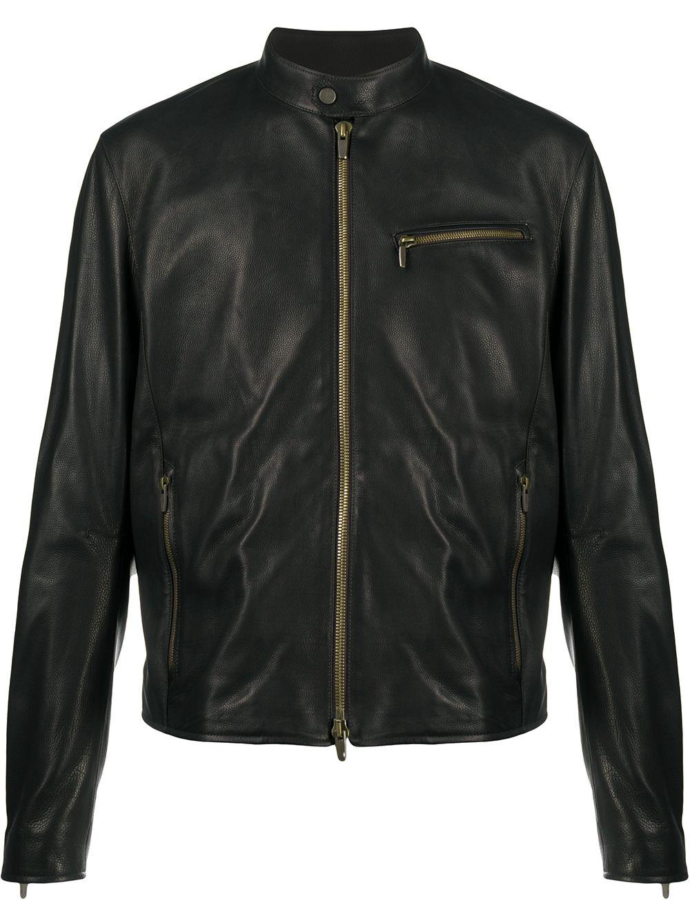 structured leather jacket by AJMONE