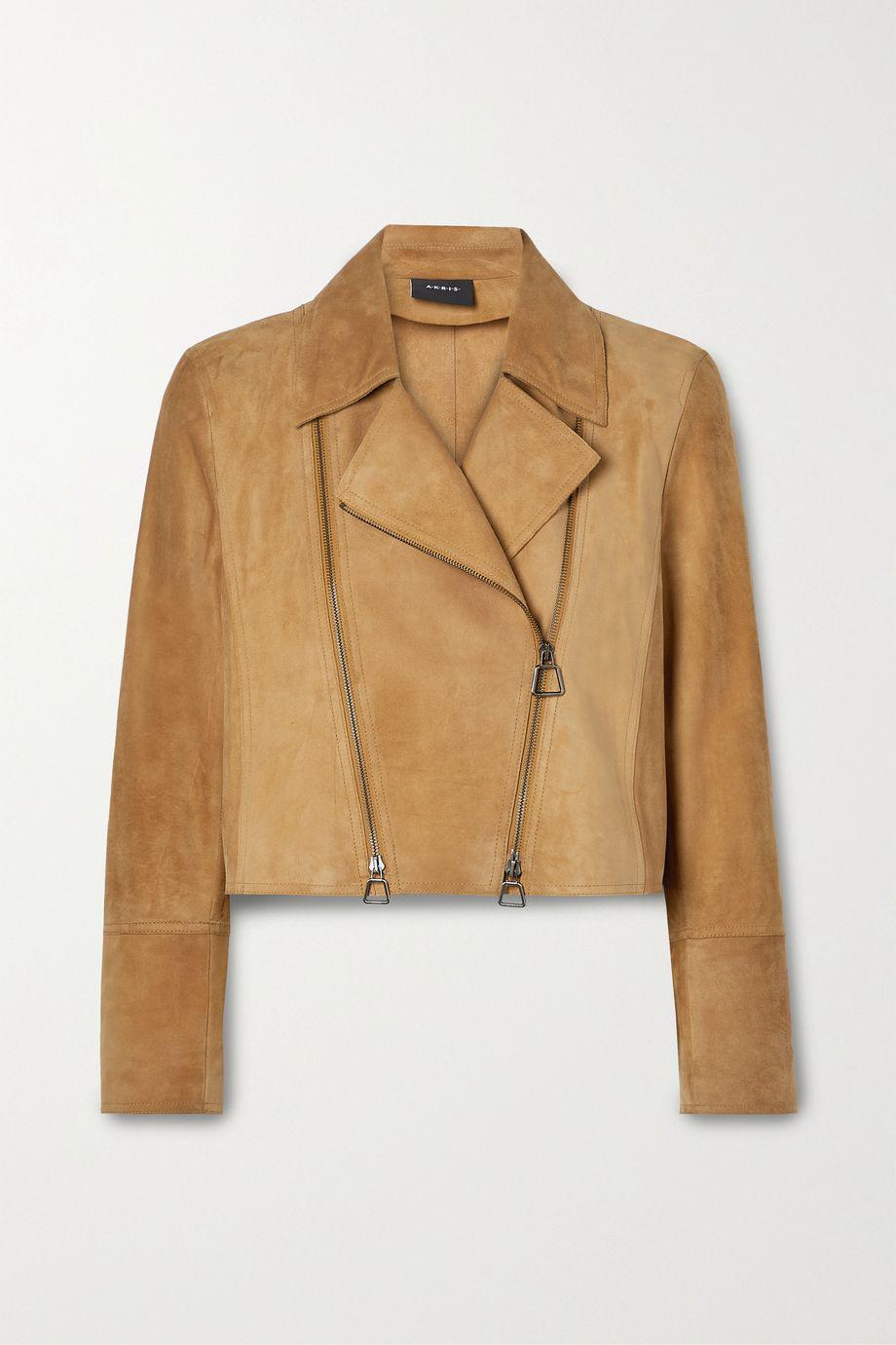 Clary cropped suede biker jacket by AKRIS