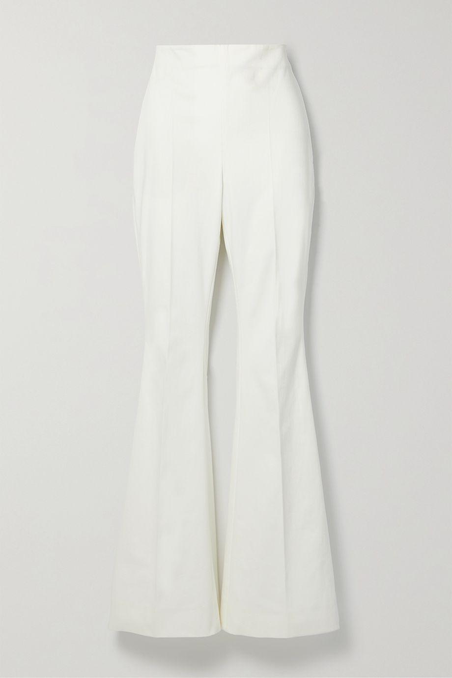 Cotton-blend twill flared pants by AKRIS