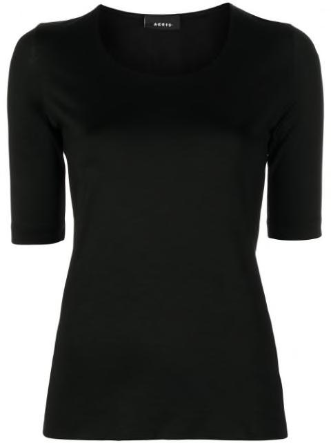 fitted short-sleeve knit top by AKRIS