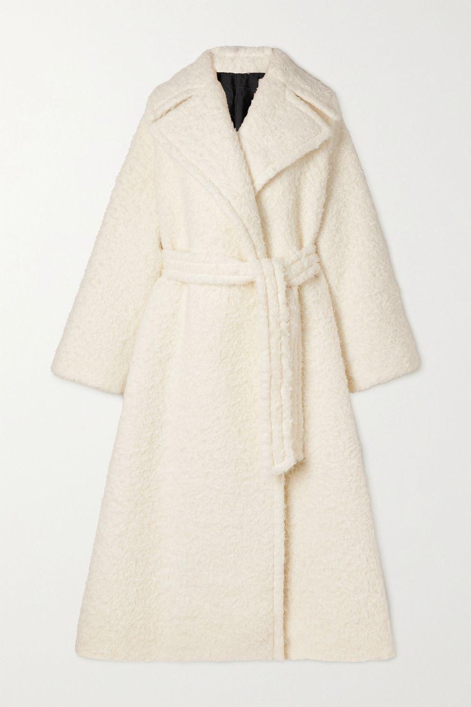 Belted alpaca and cotton-blend coat by ALAIA