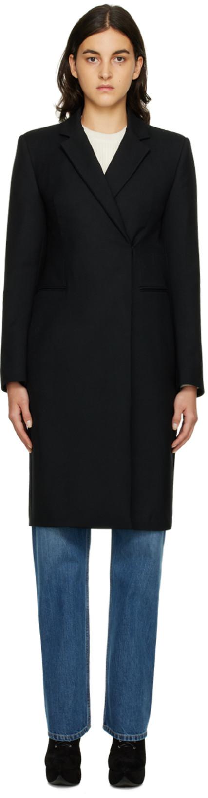 Black Maxi Dress Coat by ALAIA