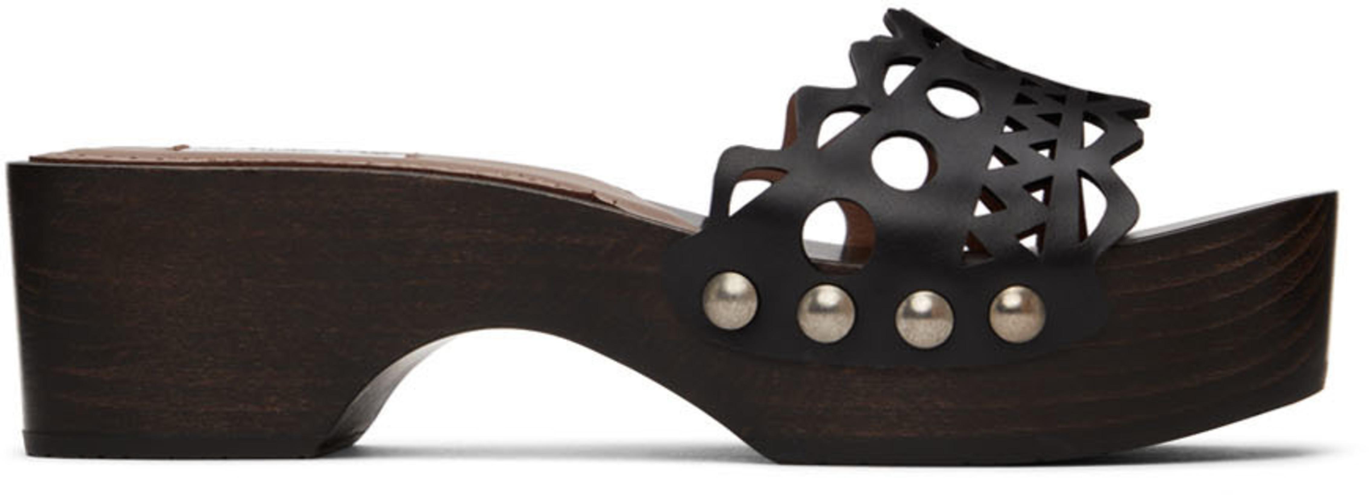 Black Vienne Wooden Clogs by ALAIA