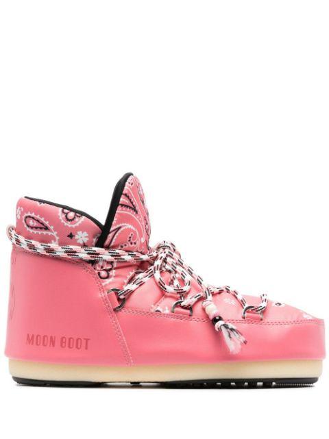 bandana-print lace-up ankle boots by ALANUI X MOONBOOT