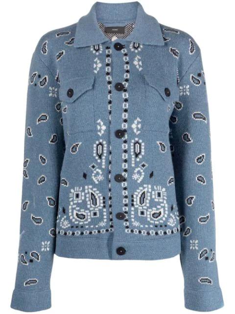 paisley-print buttoned cardigan by 