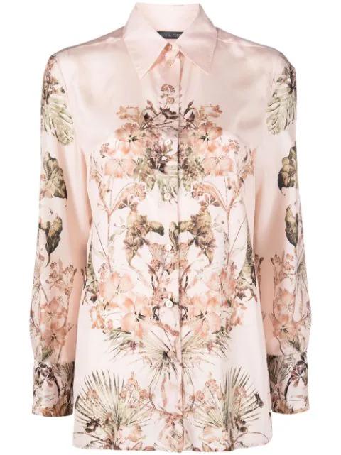 floral-print silk shirt by ALBERTA FERRETTI