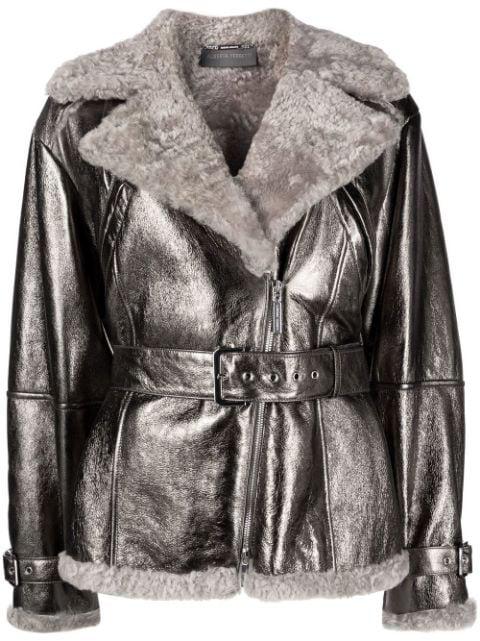 metallic effect lambskin jacket by ALBERTA FERRETTI