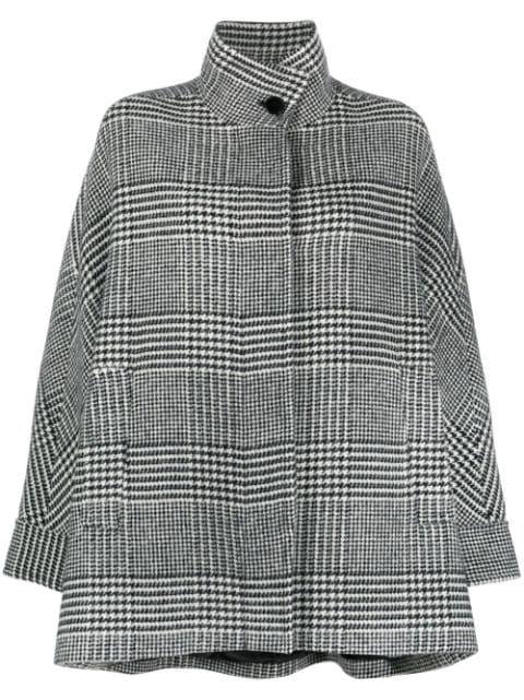 houndstooth-check wool-blend coat by ALBERTO BIANI