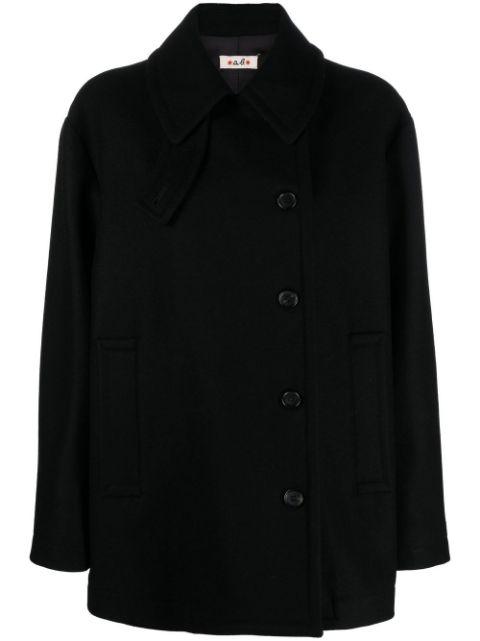 off-centre buttoned-up coat by ALBERTO BIANI