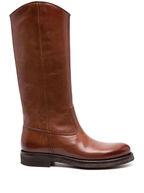 polished knee-length boots by ALBERTO FASCIANI